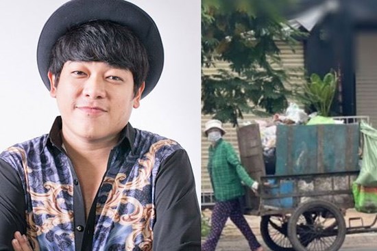 Nam diễn viên Vbiz gây xúc động khi công khai chia sẻ hình ảnh mẹ đẻ là người lao công dọn rác trên đường phố
