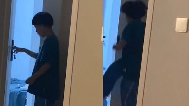 Con trai lén lút đứng ở cửa, giây tiếp theo khiến mẹ chết sững vì hành động bất ngờ, dân mạng ồ lên thích thú-2