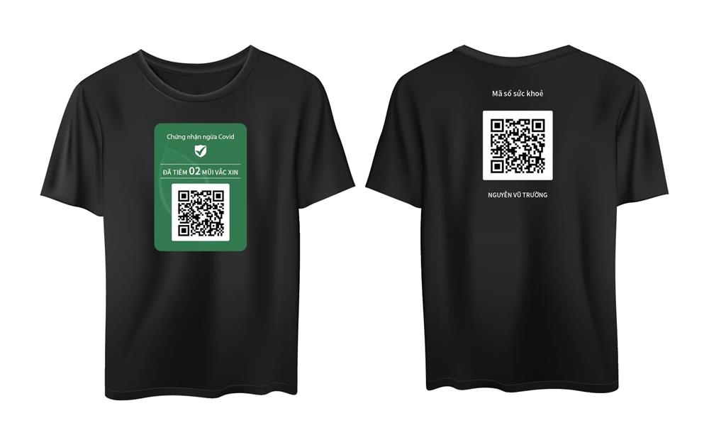 Áo phông in mã QR chứng nhận tiêm vắc xin bất ngờ gây xôn xao-2