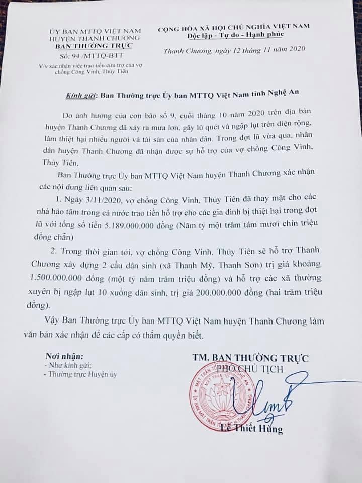Trọn vẹn bảng kê khai các khoản chi trong chuyến từ thiện miền Trung lũ lụt năm 2020 của Thủy Tiên-4