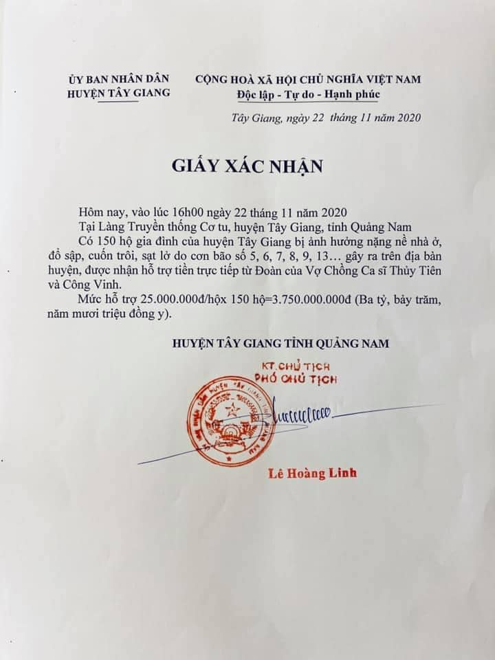 Trọn vẹn bảng kê khai các khoản chi trong chuyến từ thiện miền Trung lũ lụt năm 2020 của Thủy Tiên-12