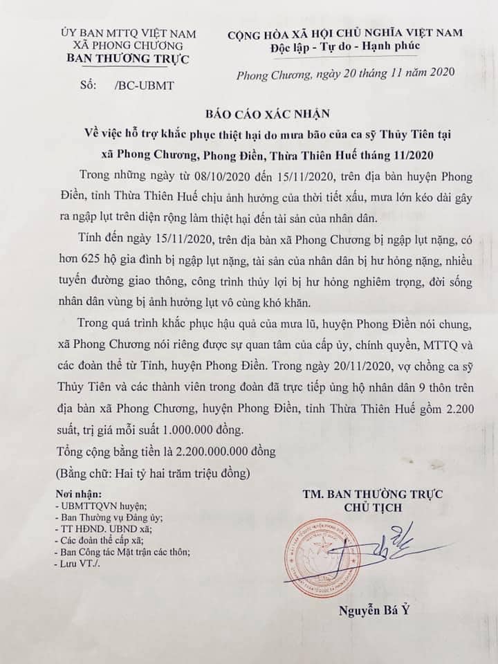 Trọn vẹn bảng kê khai các khoản chi trong chuyến từ thiện miền Trung lũ lụt năm 2020 của Thủy Tiên-17