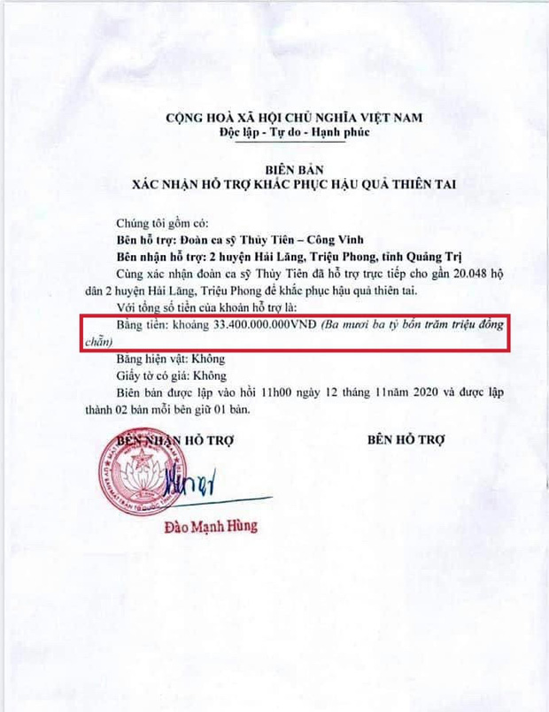 Netizen soi bằng được lỗi trong giấy tờ của Công Vinh và Thuỷ Tiên: Không rõ ngày tháng, số tiền bằng số và chữ khác nhau?-3