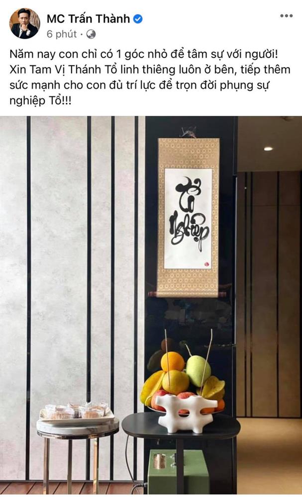 Trấn Thành cúng tổ nghiệp giản đơn, cầu mong chỉ 1 điều nhưng vẫn bị tấn công dữ dội-1