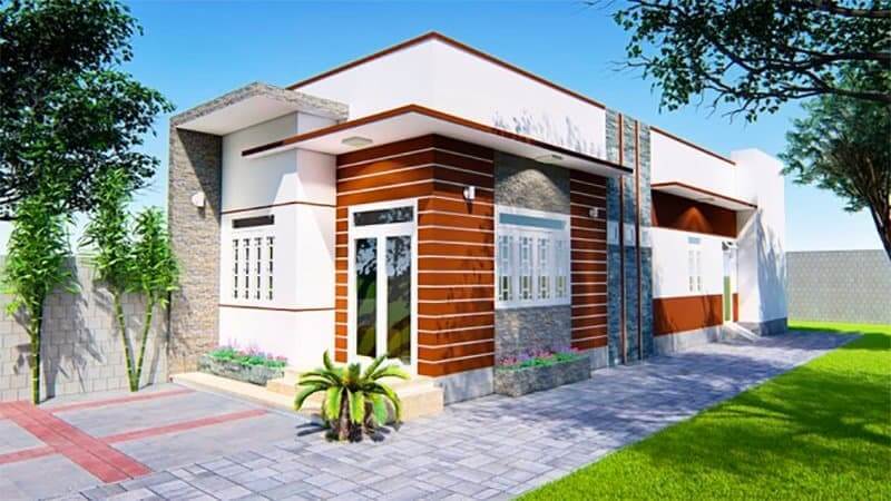 Mẫu nhà ống 1 tầng hiện đại, vừa túi tiền được ưa chuộng ở nông thôn-2