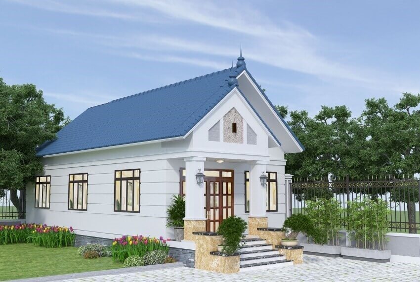 Mẫu nhà ống 1 tầng hiện đại, vừa túi tiền được ưa chuộng ở nông thôn-3