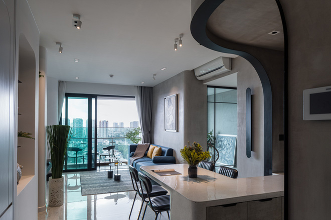 Căn hộ 68m2 phá bỏ hết góc cạnh để thay bằng những đường cong cực ảo, không tham màu sắc những vẫn chất miễn bàn-2