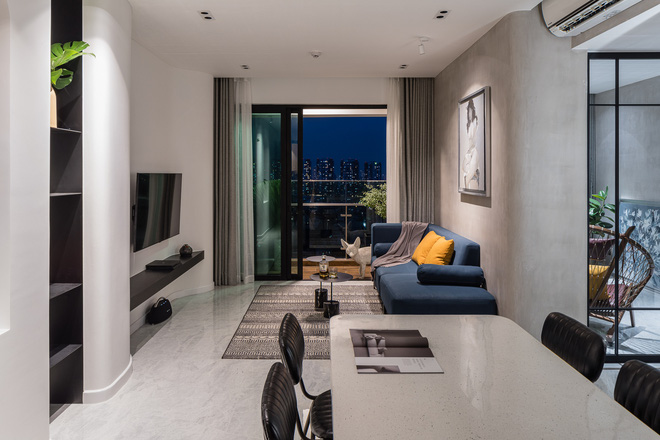 Căn hộ 68m2 phá bỏ hết góc cạnh để thay bằng những đường cong cực ảo, không tham màu sắc những vẫn chất miễn bàn-4