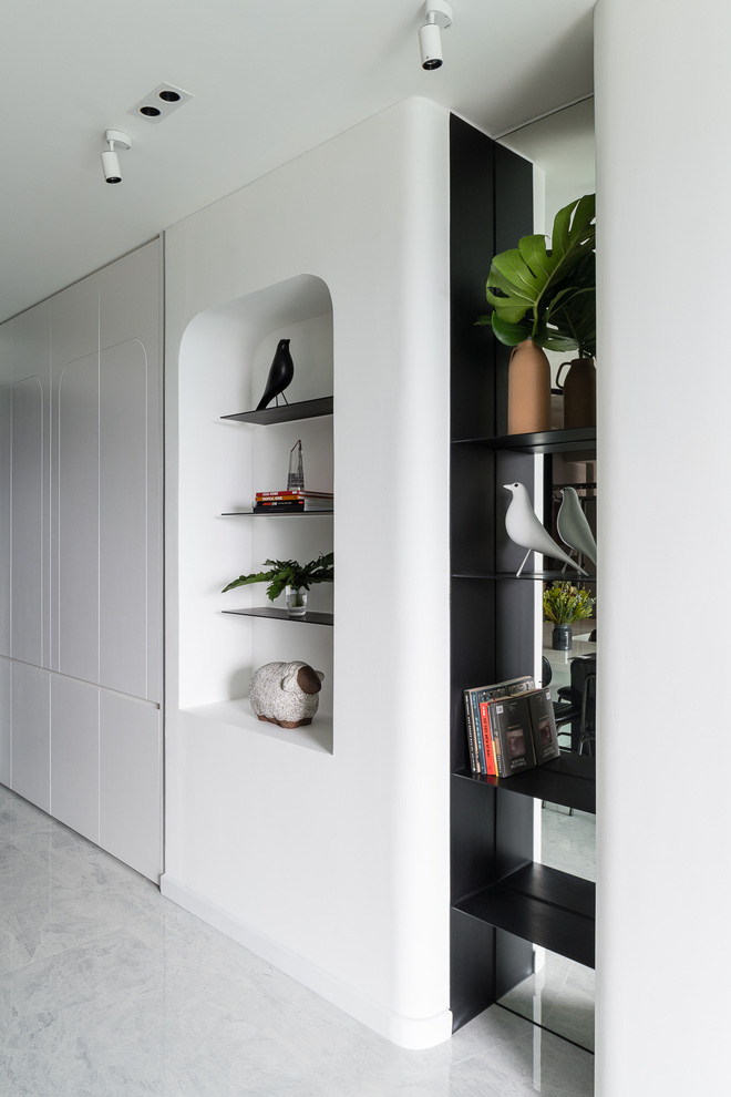 Căn hộ 68m2 phá bỏ hết góc cạnh để thay bằng những đường cong cực ảo, không tham màu sắc những vẫn chất miễn bàn-7