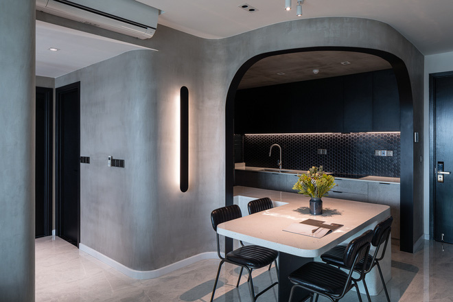 Căn hộ 68m2 phá bỏ hết góc cạnh để thay bằng những đường cong cực ảo, không tham màu sắc những vẫn chất miễn bàn-8