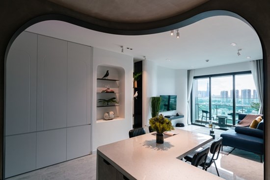 Căn hộ 68m2 phá bỏ hết góc cạnh để thay bằng những đường cong cực