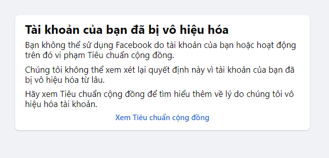 Nhiều tài khoản Facebook ở Việt Nam bị khóa vĩnh viễn-1