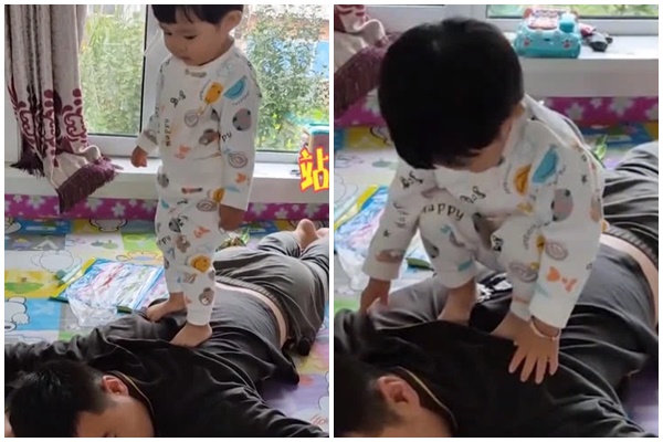 Bé gái đu hẳn người trên xe đạp như làm xiếc, nghịch ngợm thế này các mẹ cũng chào thua-7