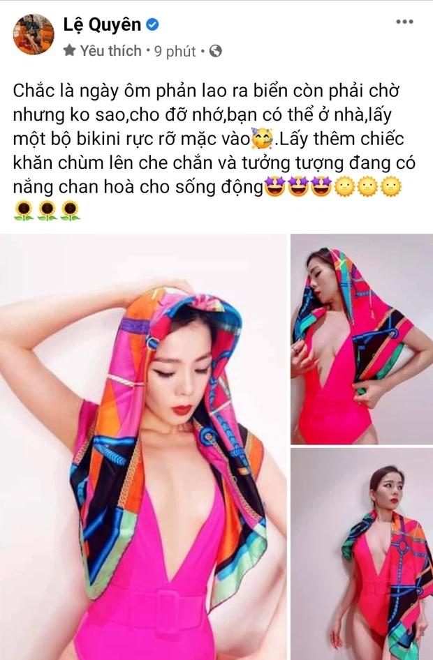 Tuổi 40, Lệ Quyên tự tin diện áo tắm khoe nửa bầu ngực-1