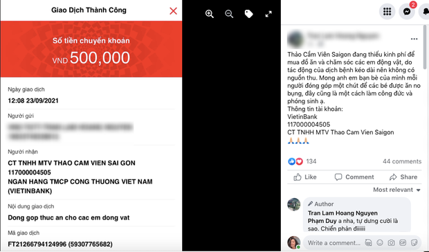 Nghệ sĩ và CĐM chuyển khoản liền tay cứu trợ bầy thú ở Thảo Cầm Viên: Mong không bé nào thiếu ăn trong mùa dịch-5