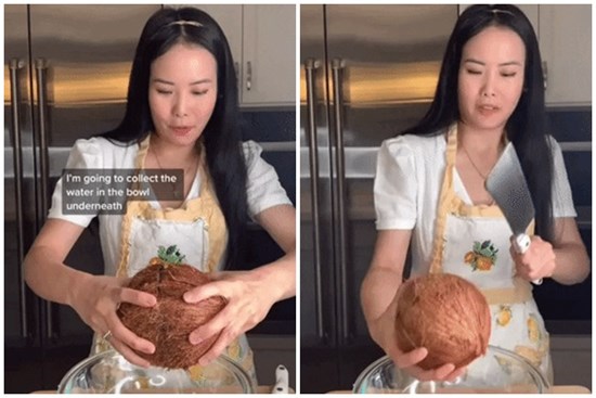 Mách chị em cách lấy nước dừa cực đơn giản: Không cần đục hay chặt, làm thế này tách được cả nước lẫn cùi luôn!