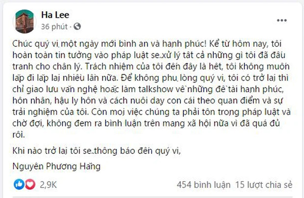 Bà Phương Hằng bất ngờ tuyên bố Trách nhiệm của tôi đến đây là hết, tiết lộ nội dung những buổi trò chuyện tiếp theo-1