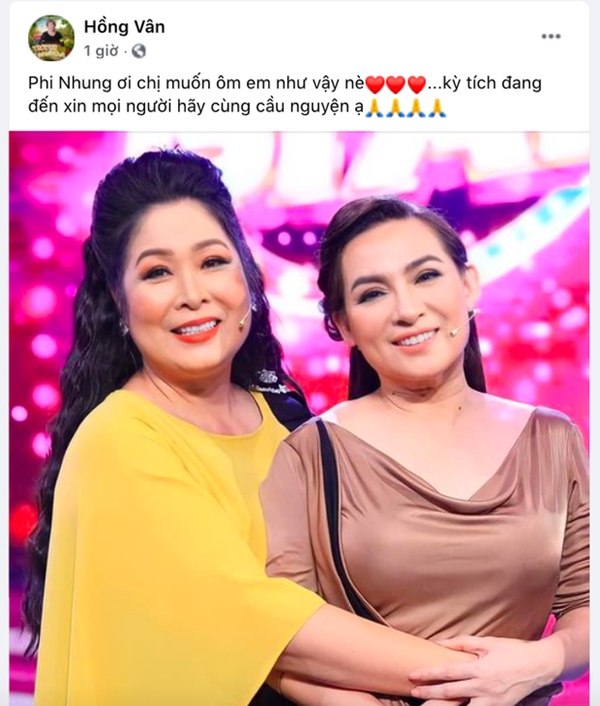 NS Hồng Vân muốn ôm Phi Nhung ngay lúc này, thông báo tin vui nhất chiều nay: Kỳ tích đang đến!-1