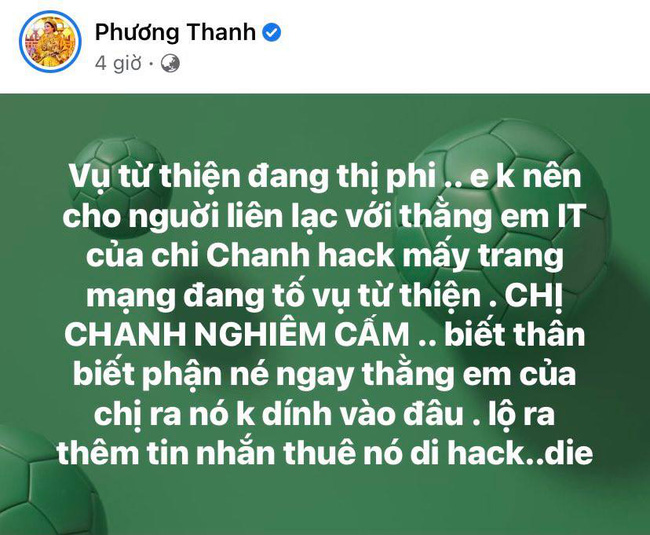 Phương Thanh bất ngờ tố ai đó thuê hacker để ém lùm xùm từ thiện đang bị bàn tán trên các trang mạng-1