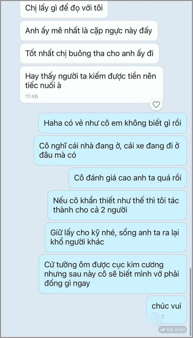 Tiểu tam gửi ảnh nóng mắt, nhắn tin cho chính thất khiêu khích: Chị lấy gì đọ với tôi” rồi nhận màn phản đòn khiến cặp đôi phản bội thân bại danh liệt!-3