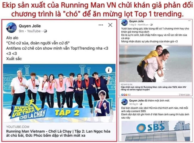 Dân mạng đồng loạt vote 1 sao cho page của công ty sản xuất Running Man tại Việt Nam sau khi bị cho là có phát ngôn chửi khán giả là chó”-1