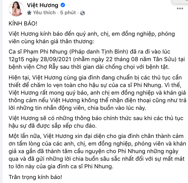 NS Việt Hương đại diện gia đình đang chuẩn bị các thủ tục hậu sự cho ca sĩ Phi Nhung-1
