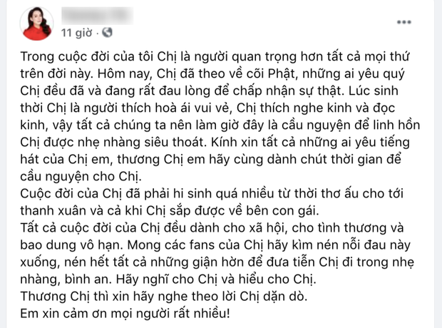 Em trai ruột ca sĩ Phi Nhung mong 1 điều để vong linh chị gái ra đi thanh thản-1