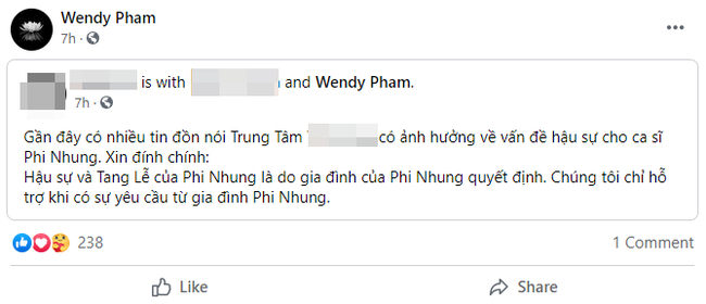 Con gái ruột Phi Nhung có chia sẻ liên quan tới tin đồn xung quanh việc tổ chức tang lễ cho mẹ-1