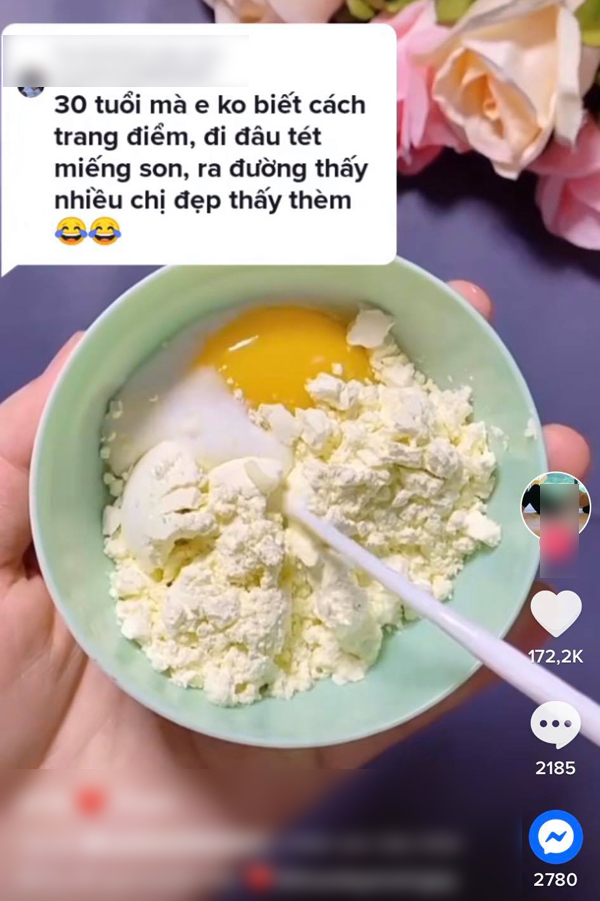 Xuất hiện trào lưu đắp mặt nạ trứng gà sữa tươi trên mạng xã hội Tiktok, chuyên gia đưa ra khuyến cáo-1