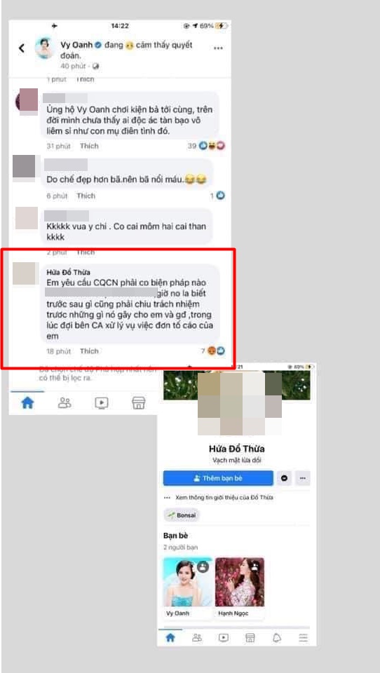 Vy Oanh bị nghi lập nick ảo, tự bình luận ủng hộ cho bài viết của chính mình-1