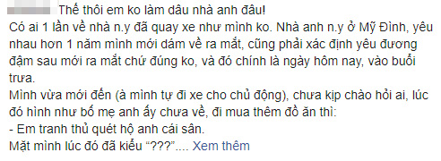 Ngày ra mắt đã sốc vì việc nhà, người yêu còn tuyên bố phũ phàng khiến cô gái lập tức quay xe”: Em không làm dâu nhà anh đâu!-1