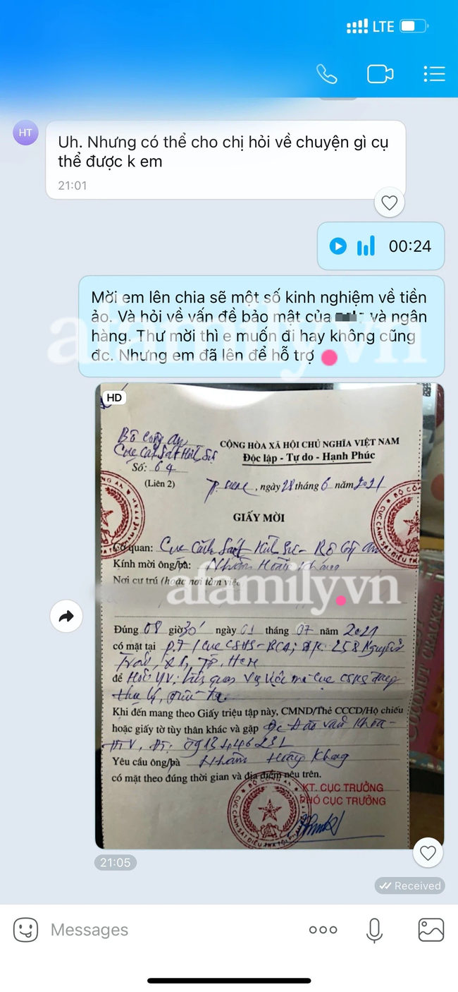 Trước khi bị bắt, cậu IT Nhâm Hoàng Khang chia sẻ giấy triệu tập của Bộ Công An: Mời mình lên chia sẻ kinh nghiệm về tiền ảo?-1