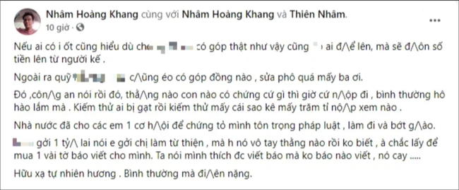 Nhâm Hoàng Khang lên mạng nói đạo lý, mấy tiếng sau thì bị công an bắt-2