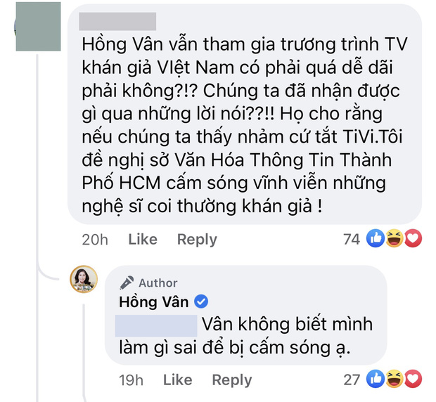 Bị khán giả đề nghị cấm sóng, NS Hồng Vân phản hồi: Vân không biết mình đã làm gì sai-2