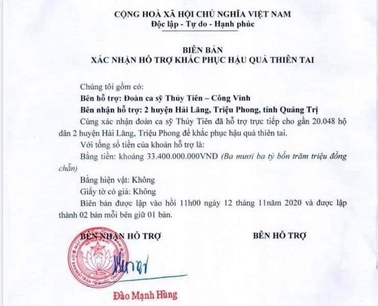 Ca sĩ Thủy Tiên từ thiện ở Quảng Trị: Không thống kê được chính xác số tiền-2
