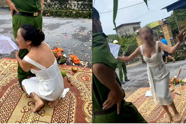 Xôn xao clip người phụ nữ mang vàng hương tới nhà con nợ” cúng bái: Em khổ lắm anh ơi, bao giờ nó trả nợ cho em thì em về”-1