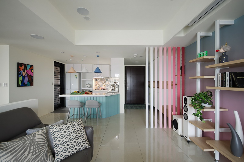 Căn hộ đáng yêu với những mảng màu gradient đặc sắc, độc lạ mà tinh tế-2