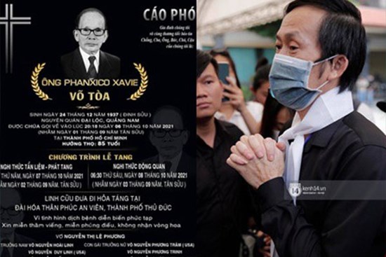 Cáo phó bố ruột NS Hoài Linh: Gia đình miễn thăm viếng và phúng điếu, có chi tiết làm rõ tin đồn nam danh hài về Mỹ?