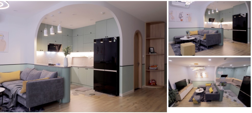 Gia chủ quanh năm thư thái nhờ thiết kế căn hộ Vintage màu xanh mint-1