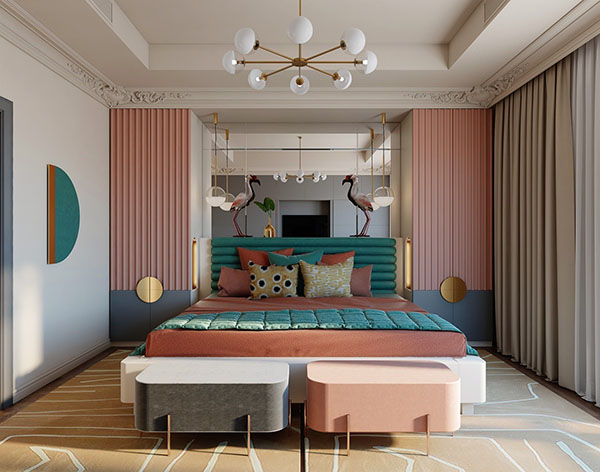Sự kết hợp màu sắc tuyệt vời giúp mang đến diện mạo mới mẻ và không gian nghỉ ngơi hoàn hảo cho phòng ngủ-12