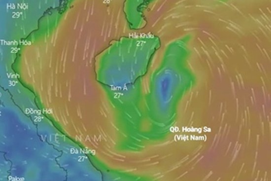 Dự báo đường đi của bão số 7 trên Biển Đông