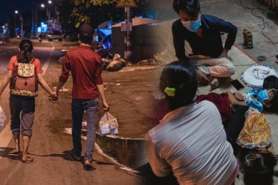 Đôi chân phồng rộp trên hành trình đi bộ hồi hương của những lao động nghèo, cả gia đình 4 người chỉ có 7.000 đồng dắt lưng