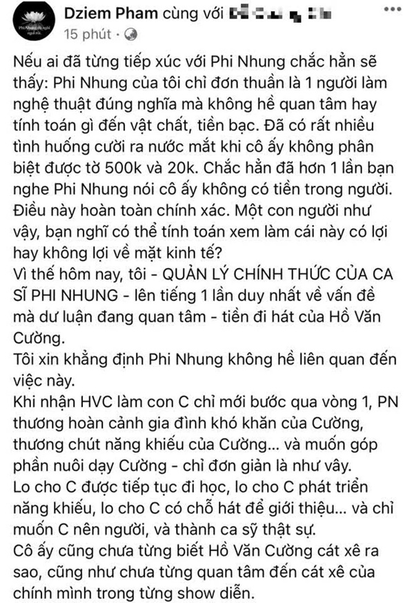 1 trong 23 con nuôi Phi Nhung lên tiếng bảo vệ mẹ giữa ồn ào uỷ quyền đòi cát-xê của Hồ Văn Cường-2