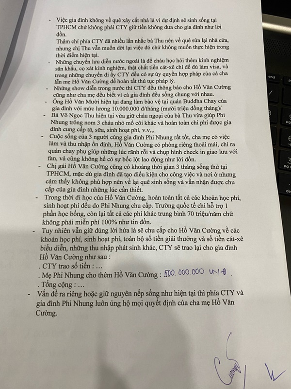 Giấy tờ có chữ ký chính chủ làm sáng tỏ loạt tin đồn: Cát xê, học phí của Hồ Văn Cường, tại sao bố mẹ không xây nhà ở quê?-1