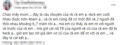 Giả nick vợ cũ để thử chồng rồi lên mạng khoe thành quả, ai dè vợ trẻ nhận vô số gáo nước lạnh-1