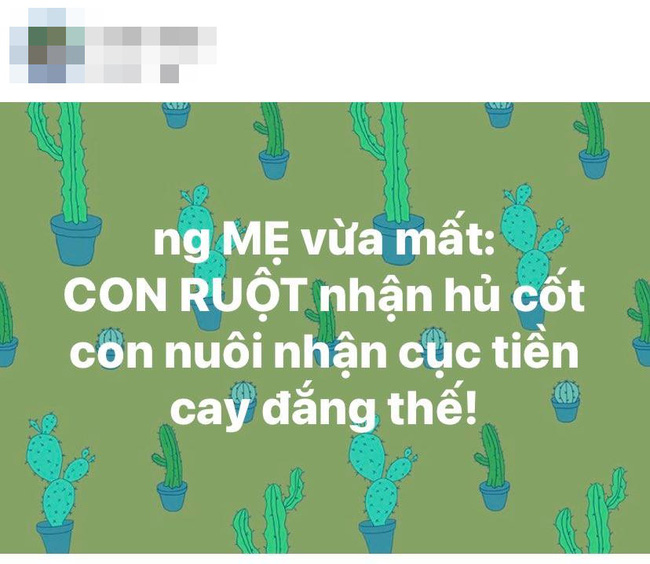 Loạt sao Việt lên tiếng bất bình trước câu chuyện con ruột nhận tro cốt của người mẹ vừa mất, con nuôi nhận tiền-1