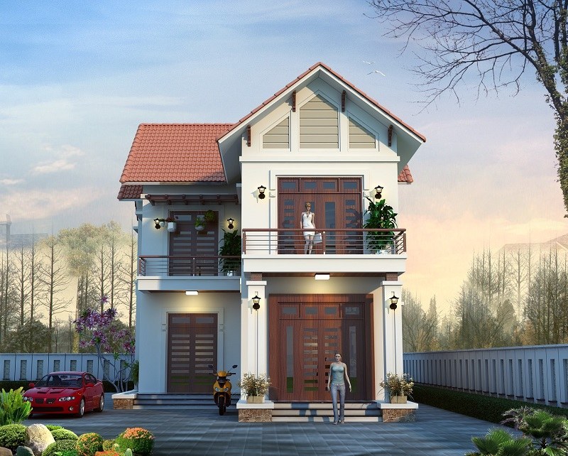 Mẫu nhà mái thái 2 tầng vừa tiền đang được xây dựng nhiều-2