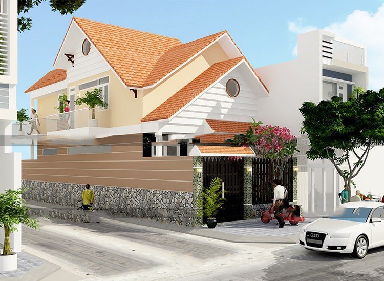 Mẫu nhà mái thái 2 tầng vừa tiền đang được xây dựng nhiều-4