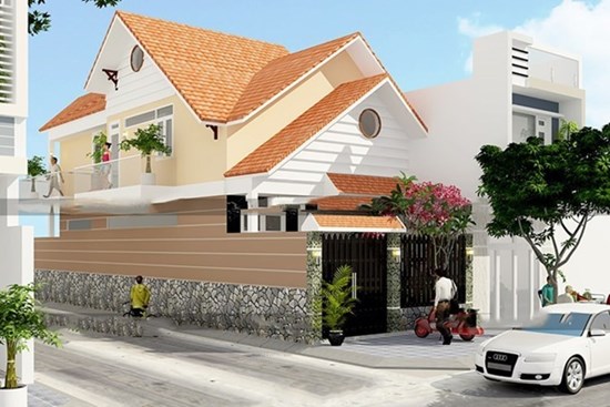Mẫu nhà mái thái 2 tầng vừa tiền đang được xây dựng nhiều