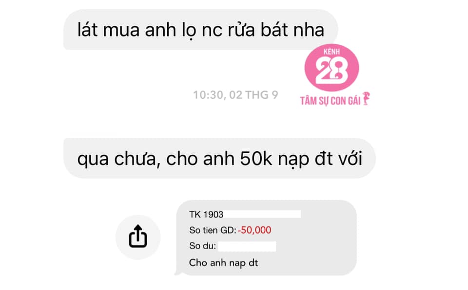 Gặp bạn trai đào mỏ đến 10 nghìn cũng đi xin, cô gái bóc phốt lên MXH: Sốc nhất chính là câu tuyên bố cuối cùng của gã ăn quỵt”-4